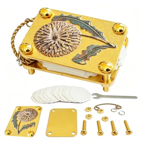 JDOQOKJ Handcrafted Metal Mini Flower Press, Miniature Flower Press Kit, Gold-Plated Miniature Design, Decorative Floral Patterns (Dandelion) - color: Dandelion