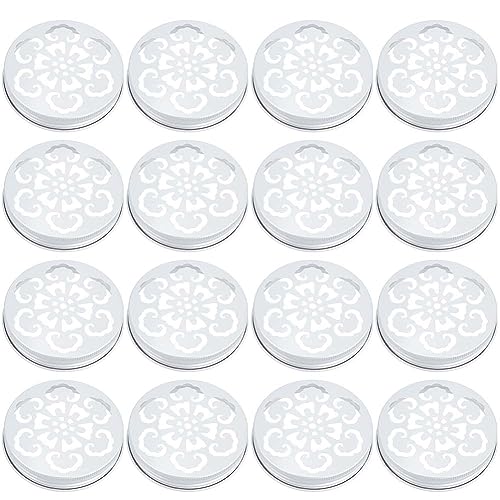GORGECRAFT 16pcs Mason Flower Jar Insert Lid 2.64"/67mm Inner Diameter Plants Organizer Frog Lids Auspicious Cloud Pattern Glass Bottle Covers for Mouth Mason Canning Jars Fixed Tools - color: Auspicious Cloud