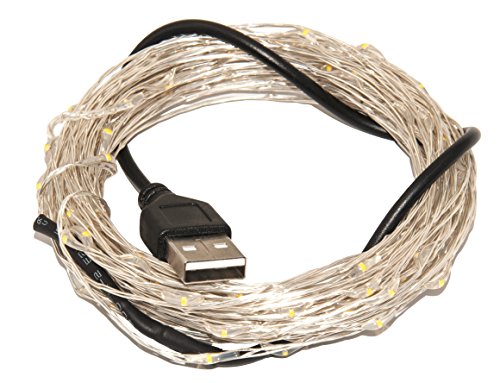 Karlling USB Plug in LED Fairy Lights,5 Packs of 50 LED Bulbs 16 Ft Silver Wire Waterproof Starry String Lights for Bedroom Patio Garden Party Wedding Commercial Lighting (White) - color: White, size: 50 Leds(5 Pack)
