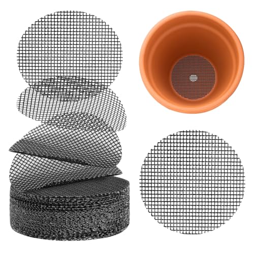 100PCS Bonsai Pot Bottom Grid Mat Mesh,2-Inch Round Flower Pot Drainage Covers, Round Drainage Mesh Hole Screens Keep Soil, Perfect for Horticultural Enthusiasts and Flower Shops