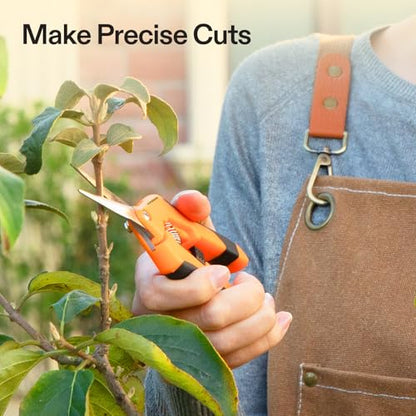 VIVOSUN 6.5 Inch Gardening Scissors Hand Pruner Pruning Shear with Straight Stainless Steel Blades Orange 1-Pack | Straight Precision Stainless Steel Blades, Comfort Ergonomic Grips, Ideal Snip for Deadheading, Trimming & Shaping Plants - style: Orange St