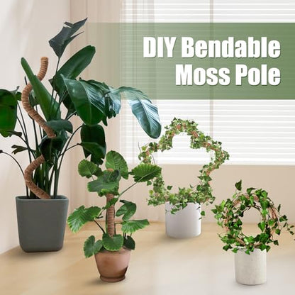 2 Pack Moss Pole 48 Inch Monstera Plant Sticks Support Tall Long Stakes | for Plants Climbing Indoor Large Trellis Bendable DIY Shape Grow Upwards - color: 48inch (2Pack)