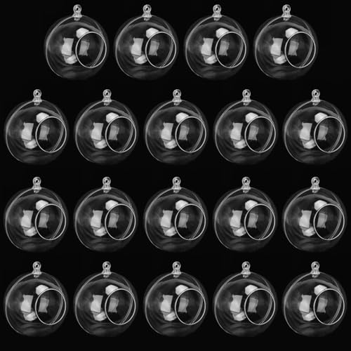 19 Pcs 4.72 Inch Hanging Tealight Candle Holder, Hanging Tealight Holder Globe for Wedding, Christmas, Party, Centerpiece Accessory and Home Decor by KUKLIPJIM. - size: 19 Pcs 4.72 Inch Tealight Candle Holder