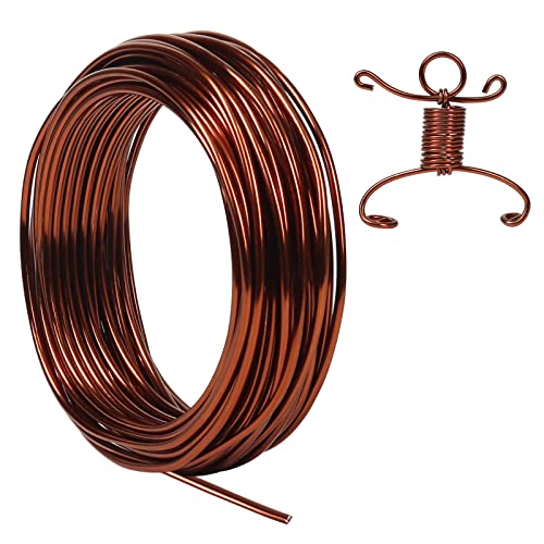 Tenn Well 50ft 9 Gauge 3mm Aluminum Wire Bronze Bendable for Bonsai | Craft wire for sculpting, doll making, jewelry making, crafting - color: Bronze, size: 9 Gauge