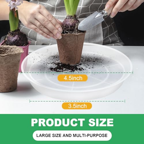 OUPSAUI 3 4 6 8 10 12 14 16 Inch Plant Saucer Pot Tray, 6 Pack Clear Plant Saucers for Indoors and Outdoors, Large Plastic Dish Suacer Water Drip Tray for Potted Plants Flowers (4 Inches) - size: 4 Inches