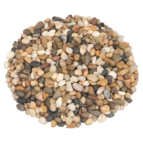 River Rocks, Landscaping Pebbles, Mixed Color Decorative Stones, 1 Pound | Ornamental Gravel Filler For Flower Bed, Fish Tank, Plants, Vases, Succulents, Home & Garden Landscaping Decoration - color: Mixed Color, size: 1 Pound