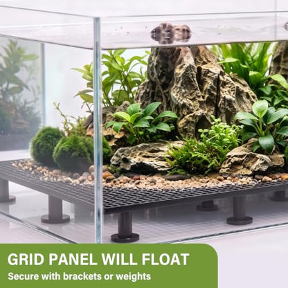 LINLAN 6 Pieces High-Density Aquarium Grid Plastic with 36 Brackets, Fish Tank Divider, Egg Crate for DIY Filtration and Bottom Protection in Aquascaping - size: 6pcs