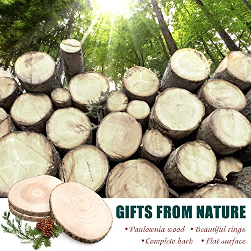 ZYNERY 3 Pcs Wood Slices for Centerpieces 13-15 Inches, Unfinished Wood Rounds Rustic Decor, Natural Large Wooden Circles Centerpieces for Tables, DIY Wedding Decoration Wood Pieces for Painting
