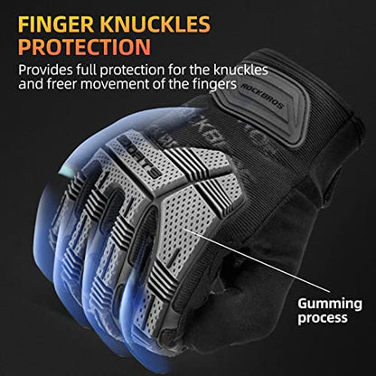 ROCKBROS Mountain Bike Gloves Dirt Bike Motorcycle Cycling with 6MM Gel Pad - size: US XL = Asian XXL