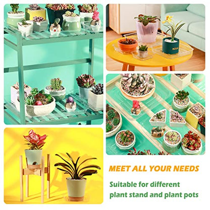 20 Pack Plant Saucers for Indoors 4 Inches Plant Trays for Pots Plastic Trays for Plants Square Plant Drip Trays for Potted Plants Flower Pot Saucers Clear Plant Plates to Catch Water, Bulk