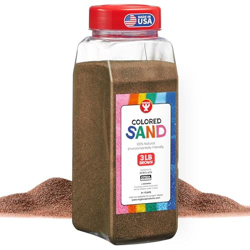 Hygloss Colored Sand for Crafts – 3 lb Bottle, Brown – Vibrant Colorful Fine Sensory Play Sand Art Kits for Kids – Classroom Activities for Children 3 4 5 6 7 8 9 10 11 12 – Safe for Ages 3+ - color: Brown, size: 3-Pound
