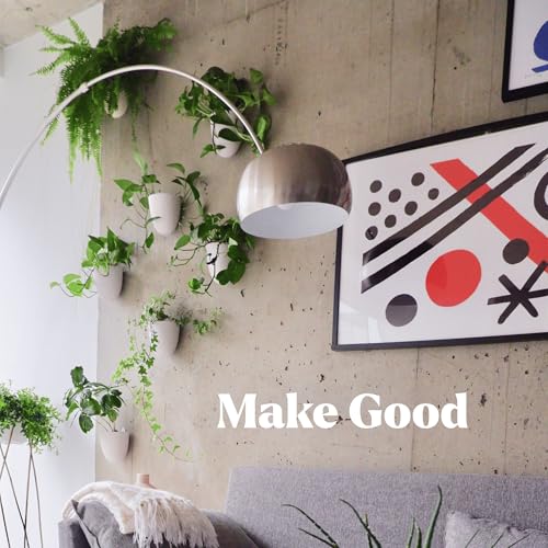 Make Good PlantPod Luxe - Self-Watering Wall Planters (Set of 6) - Easy to Water and Install - Lightweight - Design Your Own Vertical Garden - Wall Planters for Indoor Plants - color: White