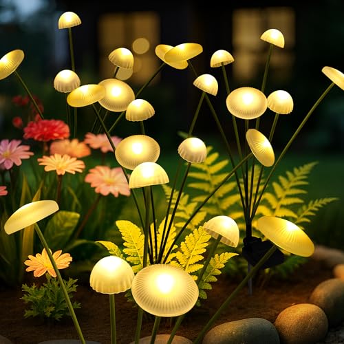 Solar Garden Lights, 4pack Swaying Mushroom Lights - size: 4 PACK