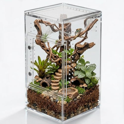 3x3x6 Acrylic Jumping Spider Enclosure - Pre-Assembled Habitat - size: 3"3"6"