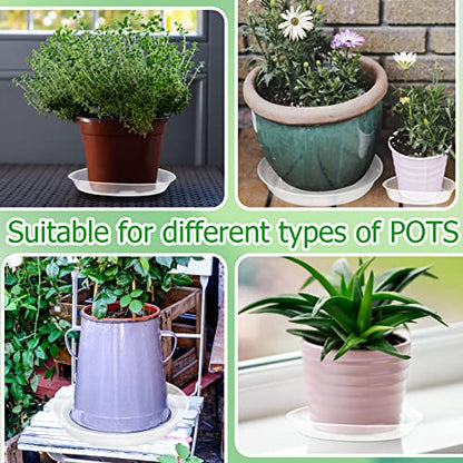 OUPSAUI 6 8 10 Inch Plant Saucer Pot Tray, 6 Pack Clear Plant Saucers for Indoors and Outdoors, Large Plastic Dish Suacer Water Drip Tray for Potted Plants Flowers (6 8 10 Inches) - size: 6 8 10 Inches