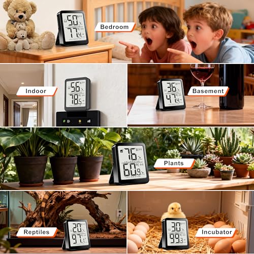 2-Pack Digital Room Thermometer Hygrometer with Battery