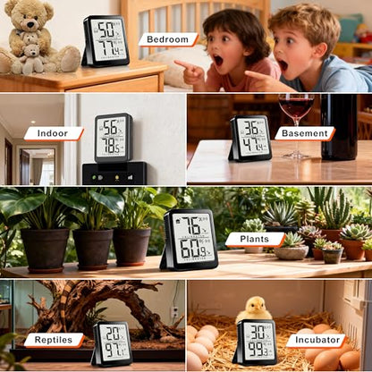 2-Pack Digital Room Thermometer Hygrometer with Battery