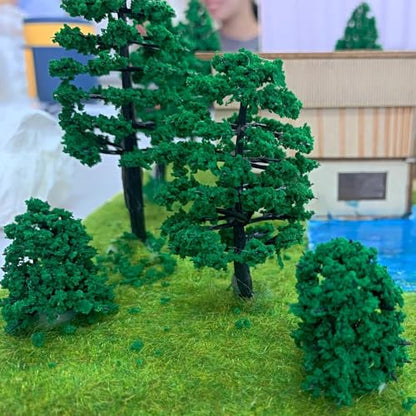 30 pcs 2.4-5.9 inches Mixed Miniature Trees,Model Trees,Mini Trees for Diorama Projects,Landscape Projects,Train Layout,School Projects,HO Layout, Miniature Houses,Fairy Garden (No Base)