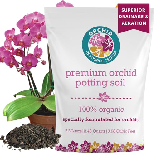 Organic Orchid Potting Soil, Well-Draining Bark Potting Mix, 2.3L Bag