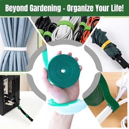32.8 Ft Green Garden Tie, Twist Ties for Plants 1/2", Reusable Adjustable Plant Tape, Garden Ties for Climbing Plants, Plant Supports for Tomato Vines Peppers Rose Bushes Indoor Outdoor (1 Roll) - size: 1 Roll