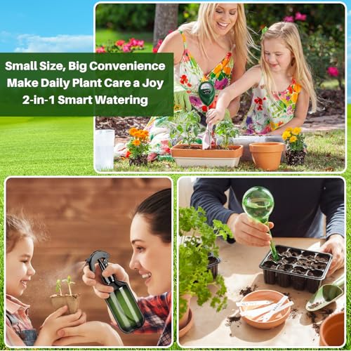 Reallnaive 6-piece Indoor Watering Can Set – 1 Gal Can, 6.8 oz Spray, 15 oz Squeeze, Plant Watering Globes & Soil Moisture Meter, Indoor & Outdoor Plant Care(Army Green) - color: Army Green