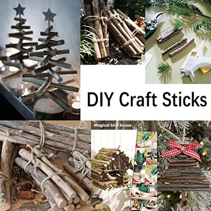 Craft Sticks Twigs Crafting Natural Wood Log Sticks DIY Cuttable Rustic Christmas Home Wall Decoration Length 9.84 in/10 PCS (Pack of 3) - size: 40PCS(0.35-0.47 inch) (Pack of 3)
