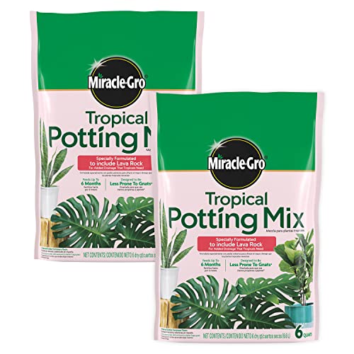 Miracle-Gro Tropical Potting Mix, 6 qt. (2-Pack) - size: 2 Pack, style: Potting Mix