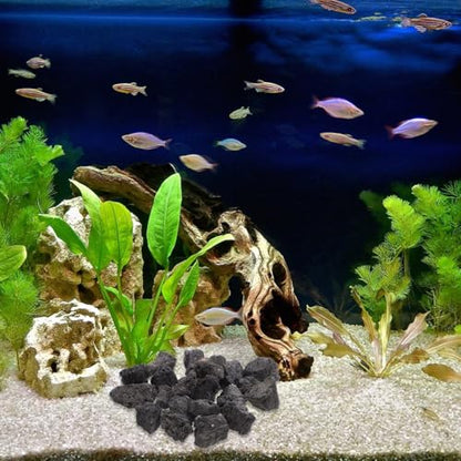 VILLCASE Natural Volcanic Stone Decoration 200g Pack 2-4cm Porous Breathable Aquarium Rocks Fish Tank Supplies for Aquatic Pets and Potted Plant Craft