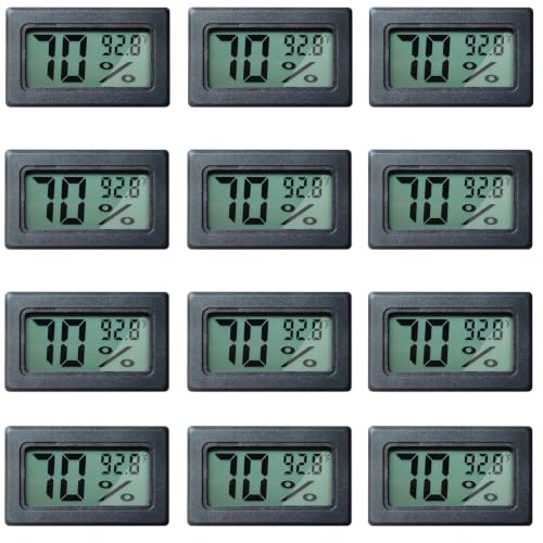 Humidity Gauge,Newlight66 Digital Hygrometer Indoor Outdoor Hygrometer Thermometer for Home Car Greenhouse（12 Pack