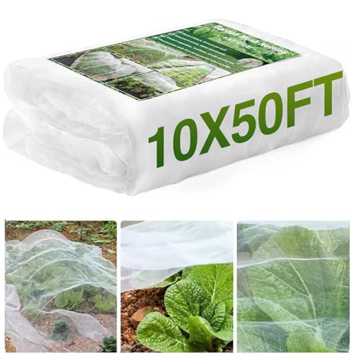 10 X 50FT Garden Mesh Netting Barrier,Fruit Tree Plant Netting | for Vegetable Blueberry Bushes Plant Row Cover Screen Protection - color: 1 Pack, size: 10X50FT