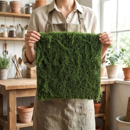 Moss Mat 11.81 X 11.81 Inches Dark Green Artificial Moss Table Runner