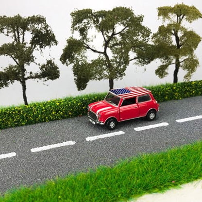 12Pcs Miniature Long Shrub Strips HO/OO Scale Static Shrub Vegetation Groups Bush Model Groups Bush Static Scenery Model Plants for DIY Diorama Garden Scenery Landscape (F#W/Red Flowees-12Pcs) - style: F#W/Red Flowees-12Pcs