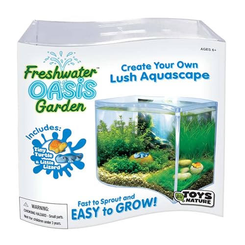 Toys By Nature Freshwater Oasis Garden, Mini Wave Terrarium Kit with Aquatic Seeds and Real Water Plant, Beginner-Friendly Terrariums and Live Indoor Plants Decor - color: Freshwater