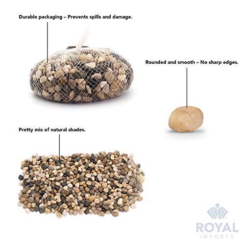 Royal Imports River Rocks, Aquarium Gravel – Natural 1"- 1.5" - 30 lbs | Decorative Ornamental Vase Filler Pebbles for Potted Plants, Terrariums, Vases, Succulents, Fish Tank Gravel, DIY & Crafting - size: 1"- 1.5" - 30 lbs, style: Natural