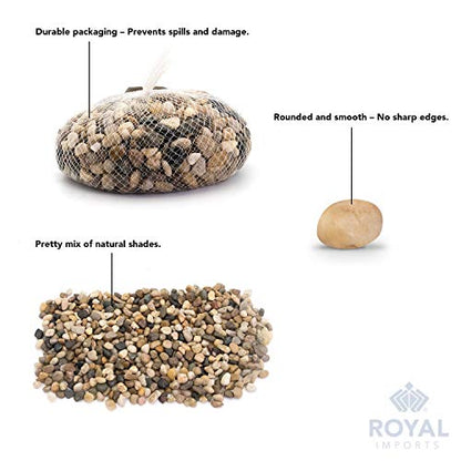Royal Imports River Rocks, Aquarium Gravel – Natural 1"- 1.5" - 30 lbs | Decorative Ornamental Vase Filler Pebbles for Potted Plants, Terrariums, Vases, Succulents, Fish Tank Gravel, DIY & Crafting - size: 1"- 1.5" - 30 lbs, style: Natural