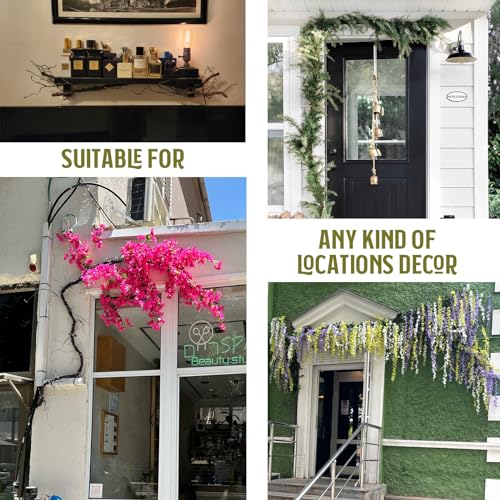 118" Bendable Artificial Grapevines Garland Tree Branches(L) | Flexible Large Creepy Fake Reptile Plants Twigs Cherry Blossom Wall Hanging Trunk Vines Archway Halloween Jungle Decoration - size: Large