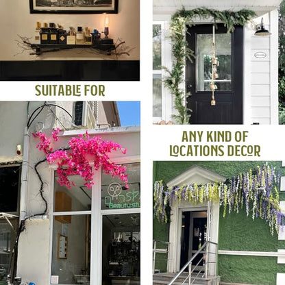 118" Bendable Artificial Grapevines Garland Tree Branches(L) | Flexible Large Creepy Fake Reptile Plants Twigs Cherry Blossom Wall Hanging Trunk Vines Archway Halloween Jungle Decoration - size: Large