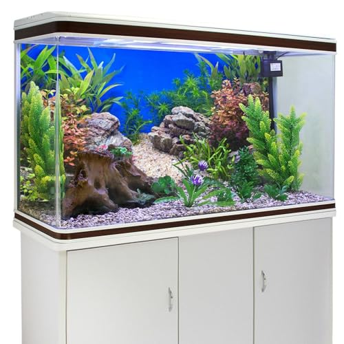 AWERT 24x12 in Aquatic Plant Fish Tank Background Stone Aquarium Backdrop | AWERT River Bed & Lake Vinyl Terrarium Background - size: 24x12in/60x30cm