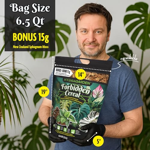 Forbidden Cereal Aroid Potting Mix 6.5QT – Chunky High-Draining Soil for Monsteras, Hoyas, Orchids & Tropical Indoor Houseplants – 8 Organic Ingredients, Peat-Free, Soilless Growing & Repotting Mix