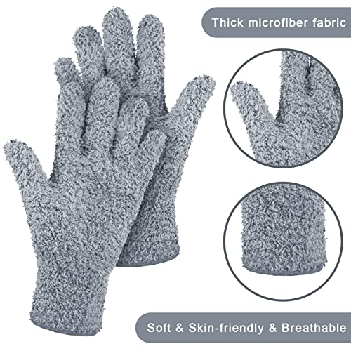 Patelai 3 Pairs Microfiber Dusting Gloves for Plants Leaf, Large - color: Black, White, Gray, size: Large