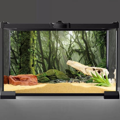 Forest Green Tree Terrarium Backdrop Reptile Habitat Background 48x18 in - size: 48 x 18 inches