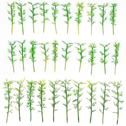 Woohome Model Miniature Bamboo Trees, Green Plastic Bamboo Trees for Building Model, Home Miniature Landscape Landform Diorama Project, 100 PCS, 2.36’’ and 3.15’’ - color: 100pcs 8cm
