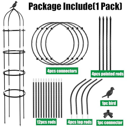 2-Pack 6FT Garden Obelisk Trellis for Climbing Plants,70”Metal Plant Support Tower, Heavy Duty Thickened Tube,Rustproof Black Flower Stand for Vines, Roses, Outdoor & Indoor Use - size: 12.6“x70”-2 PCS