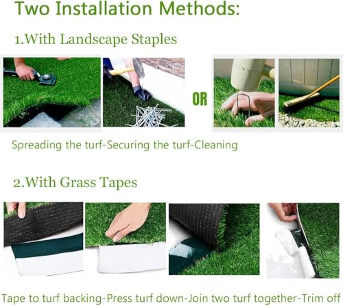 Petgrow Artificial Realistic & Thick Fake Mat for Outdoor Garden Landscape Pet Pad Dog Synthetic Grass Rug Turf (10FTX10FT(100 Square FT) - size: 10 FT x 10 FT (100 Square FT)