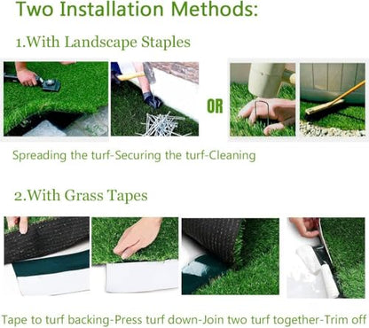 Petgrow Artificial Realistic & Thick Fake Mat for Outdoor Garden Landscape Pet Pad Dog Synthetic Grass Rug Turf (10FTX10FT(100 Square FT) - size: 10 FT x 10 FT (100 Square FT)