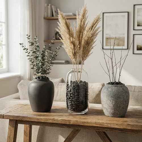 Royal Imports River Rocks, Aquarium Gravel – Black 0.5"- 0.75" - 5 lbs | Decorative Ornamental Vase Filler Pebbles for Potted Plants, Terrariums, Vases, Succulents, Fish Tank Gravel, DIY & Crafting - size: Small - 5 lbs, style: Black