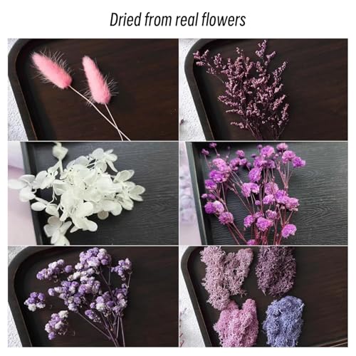 Real Dried Flowers Natural Dry Flowers,Mixed Natural Pressed Dried Flowers,Real Dry Florals for Resin Crafts, Candle Making, DIY Art Projectsr (Red 2) - color: Red 2