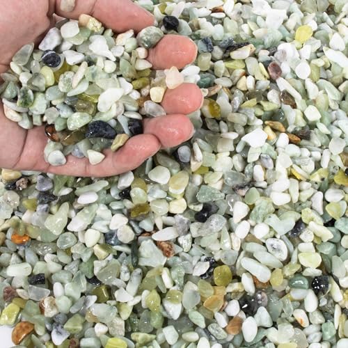 CJGQ 18lb Natural Gravel for Aquarium Succulents Bonsai Terrarium Fish Tank,1/4" Decorative Stone for Plants Indoor - color: Jade Green, size: 1/5 inch