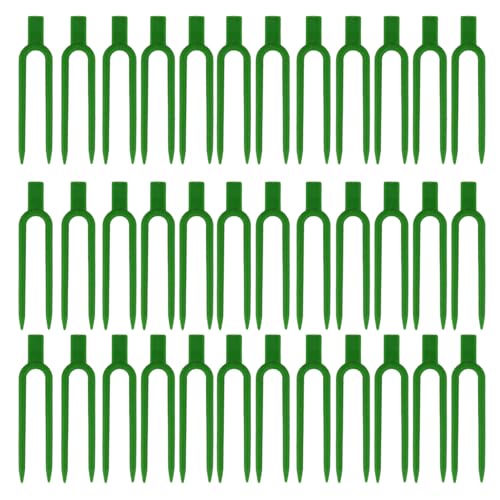 120 Pcs Plastic Strawberry Plant Support Pins Plant Clips Garden Pins for Plant Cutting,Green U-Shaped Anchor Clips for Cuttings, Strawberry Runners While They Root Green - color: Green-2.17"