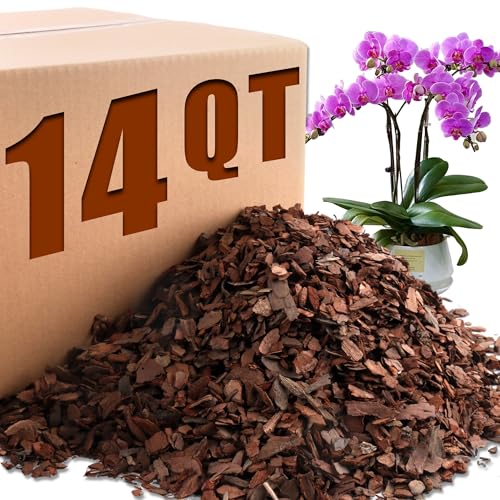 Orchid Potting Bark-14QT Organic Orchid Bark for Plants, All Natural Pine Bark Wood Chips Orchid Bark Potting Mix for Houseplant Mulch, Help Orchid Plants Root Health Development - color: Small, size: 14 Quarts